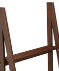 Close-up of the sturdy frame and shelf of the Hella Stylish Five Tier Ladder Bookshelf With Tight Space Saving Build And Smooth Walnut Finish.