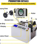 Tank Tough Electric Wire Stripper With Bright Digital Display For No Sweat Heat Shrink Cutting and Precision Cold Cable Trimming shows detailed features.