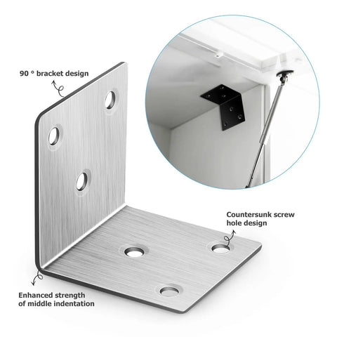 Heavy Duty Right Angle Corner Brackets With Screws For Drawer Repair And Furniture Fixes Solid Steel Corner Braces with 90° design.