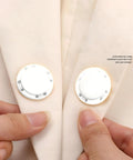 5 Pack Invisible Magnetic Snap Buttons For Apparel 26 Mm Sewing Snaps positioned on fabric, showing secure closure application.