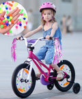 Child on bicycle with 216 Piece Bicycle Spoke Beads Kit With Assorted Color Plastic Clip Beads For Wheel Decoration