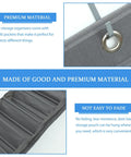 Detail of the Straight Up Game Changer Over The Door Shoe Rack with premium gray fabric and easy-to-hang clips.
