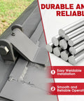 Rock Solid Heavy Duty Steel Dump Trailer Hinge Weld On Replacement For Tilt Beds And Garden Gates. Close-up view of hinge on trailer.