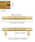 Upgrade Your Kitchen Setup With These Slick 10 Pack 7 Inch Knurled Gold Cabinet Pulls Featuring Hella Sturdy Matte Finish Heavy Duty Drawer Handles And Cupboard Hardware For Home Renovations showing dimensions of gold drawer handle.