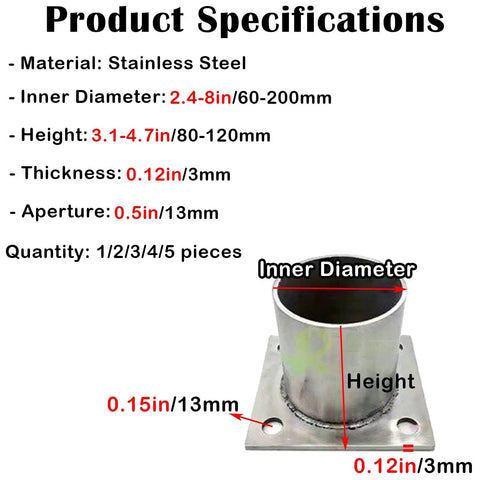 Heavy Duty Round Post Anchor Base For Wood Or Metal Posts 304 Stainless Steel Bracket Supports Pergolas And Mailboxes Inner Diameter 2.8Inch By 3.1Inch Height Durable One Piece Post Support Kit Built Tough