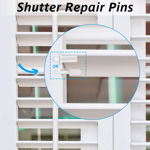 Top Notch Plantation Shutter Repair Kit 170 Piece Assortment Of Spring Pins Collar Brass Louver Staples For Quick Window Blind Fixup and No Sweat Home Refresh, white shutter repair pins on window blinds.