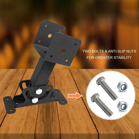 Adjustable Roof Riser Brackets For Pergola Beams And Gazebos Built Tough Heavy Duty Roof Mount Brackets 0 To 180 Degree Angles Rust Resistant Metal Black