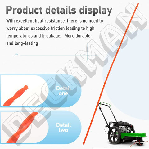 Must Have 30 Pack Universal Walk Behind String Trimmer Line Kit 21.25 Inch Replacement 0.155 Inch Line For Most Walk Behind Mowers Compatible With Senix Earthquake BILT Toro 58620 Easy Assembly, product details display with red trimmer line.