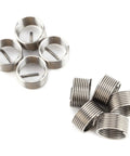 M16 Threaded Insert Kit 10 Pcs For Thread Repair In SUS304 Stainless Steel Heavy Duty Helicoil Style Inserts shown in close-up view