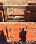 No Sag Corner Brace Kit For Shed Doors, Driveway Gates, Corral Gates, And Wood Windows installed on wooden fence gate.
