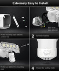 Installation guide for Hardwired Outdoor LED Motion Sensor Lights With Dusk To Dawn 3600 Lumens Of Ultra Bright Flood Light.