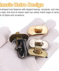 15 Piece Light Gold Turn Lock Clasps Heavy Duty Alloy Twist Fasteners with various finishes displayed on a hand.