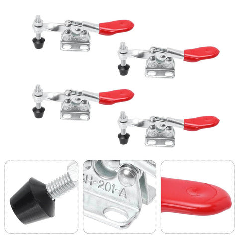 Four Piece Quick Toggle Clamps Set For Horizontal Push-Pull Fast Locking, Workholding And Tool Fixture Clamps For Industrial Use
