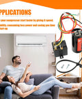 Csr U1 Hard Start Capacitor Kit For One To Three Ton Air Conditioners Pre Wired Setup viewed with color coded leads and installation parts.
