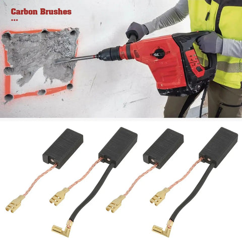 Two Pair Pro Grade Multifunction Drill Carbon Brushes With Automatic Stop For Hilti TE Series Hammers 7x12.5x26mm Replacement