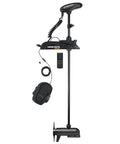 Dope Freshwater Bow Mount Electric Trolling Motor With GPS Spot Lock And Mega Down Imaging Packing 112 Pound Thrust On A 60 Inch Shaft showing prop and controls.