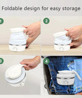 Travel Foldable Electric Kettle With Collapsible Food Grade Silicone 700ml Capacity Fast 850W Boiling For Tea And Coffee On The Go 110V Portable White Design