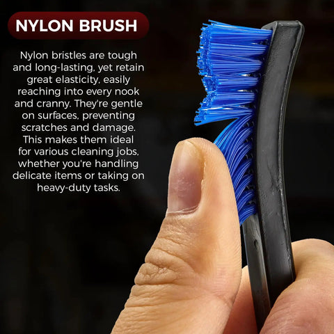 Close-up of nylon brush from Six Pack Double Ended Gun Cleaning Brushes Set With Brass And Nylon Bristles All Purpose Cleaning Kit