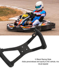 Go Kart Steering Wheel Universal Racing Wheel for ATV UTV with metal alloy and PU rubber, shown near go-karting track.