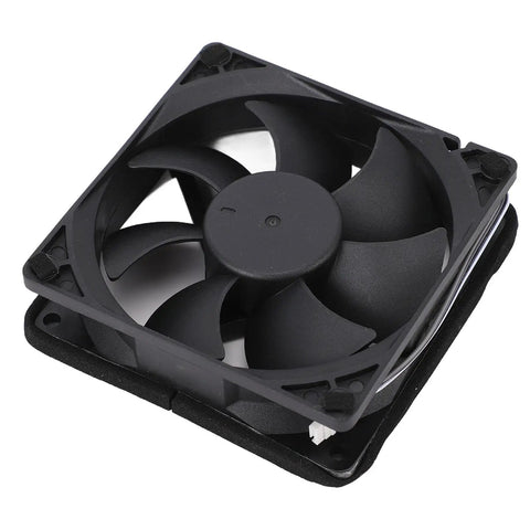 External Exhaust Fan Kit For 3D Printers With Smart Touch Screen Controls and Auto Air Extraction showing a compact black fan.