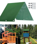 43 By 90 Inch Swing Set Canopy Replacement For Outdoor Playsets Waterproof UV Shield Sunshade Roof Snowproof Tarp Cover For Kids Playset Durable 600D Oxford With PVC Coating Easy To Install shown with hardware and playset