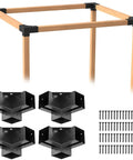 Beefy Heavy Duty Pergola Bracket Kit For 4x4 Posts, Weatherproof Q235 Steel With Anti Corrosion Finish, DIY garden structure setup