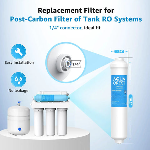 Heavy Duty Inline Water Filter Replacement For Reverse Osmosis Systems with 1/4" connector for easy installation.