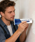 Man using All In One Drywall Patch Kit With Scraper For Cracks And Holes Quick Fix For Home Walls And Apartments From Farmhouse To Basement