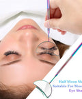 Two Piece Lash Mirror For Eyelash Extensions Half Moon Stainless Steel Lash Tool 1.96 Inch Mirror Large 6.5 Inch Overall Great Lash Inspection For Women And Girls Lash Pros And DIY Makeup, half-moon mirror