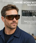 Top Shelf 1064nm Laser Safety Glasses Featuring OD4 Plus Lens Shield For Fiber Marking And Engraving Built Tough As Nails To Crush Daily Fog And Deep Scratches, worn comfortably over regular glasses.