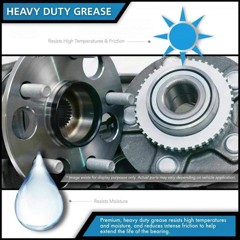 Heavy Duty Wheel Hub And Bearing Assembly 4 Piece Set Fits Dodge Avenger Galant Eclipse Talon Stratus Sebring close-up of bearing and hub detail