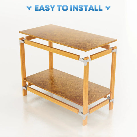 Heavy Duty Galvanized Steel 2x4 Workbench Bracket Kit For DIY Projects with wooden table structure and metal brackets