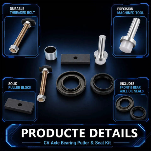Front CV Axle Bearing Puller And Seal Installer Tool Kit Direct Replacement For 2003 To 2018 Toyota 4Runner Tacoma FJ Cruiser parts.