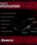 Product specifications for Tough As Nails Brushless Inline Fuel Pump 5.0 GPM High Output 12V Electric for Gas/E85 engines.