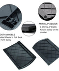 Super Smooth Kitchen Appliance Slider Caddy Saves Counter Space For Coffee Makers Toasters Air Fryers And Mixers With Silent Glide features 4 wheels and anti-slip pads.