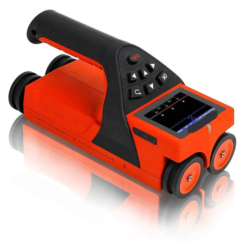 Top Drawer Stud Finder And Wall Scanner Built Different For Reliable Rebar Detection And Concrete Thickness Measurements features vibrant display and dual wheels.