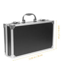 Kickass Aluminum Toolbox Carrying Case With Grip Handle, black rigid shell, size 11.81x6.69 inches for tools and gear.