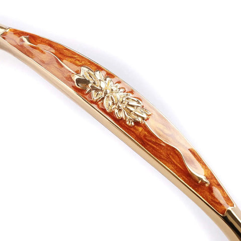 Amber Red Gold Flower Cabinet Handles And Drawer Pulls Solid Zinc Alloy Hardware Real Deal Build Hella Durable Rust Proof Electroplated Finish For Dressers Cupboards And Wardrobes 128Mm Center close up of floral design on handle