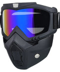 Anti Fog Paintball Mask Full Face Tactical Shield with Detachable Goggles and TPU frame, colorful design and adjustable features.