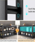 Kickass Three Tier Metal Shelving Unit Freestanding Steel Storage Rack With Heavy Duty Construction And Slick Black Finish Perfect Tight Setup For Garage Kitchen Office Or Restaurant Warehouse Organization 120X40X80CM gourd shaped buckle design detail