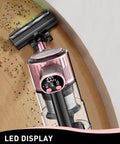 Cordless Vacuum Cleaner 8 In 1 With Beastly 45KPa Suction cleaning hardwood floor with LED display showing status