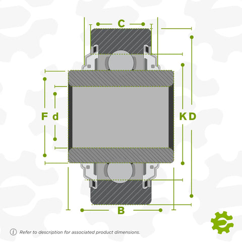 W209PPB2 AG Bearing With Round Bore And Spherical OD dimensions illustration showing 1.77x3.35x1.19 sizes for farm gear use.