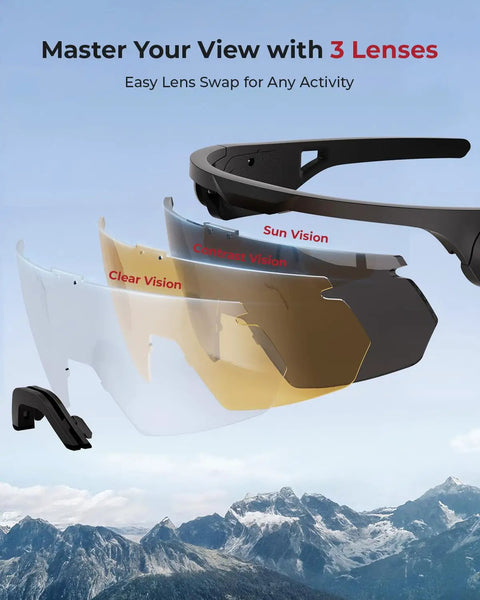 Ride Or Die Tough As Nails Safety Glasses Ansi Z87.1 Certified with three interchangeable lenses for various conditions.
