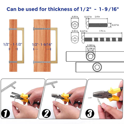 Solid 10 Pack 5 Inch Square Cabinet Handles In Champagne Bronze Finish Durable Drawer Pulls installation guide with tools