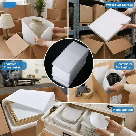10 Pack Extra Large Foam Packing Pouches 24 By 36 Inch Top Shelf Moving Supplies for wrapping dishes and gear in storage.