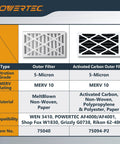 Comparison chart of 5 Micron Outer Air Filter Replacement For Air Filtration Systems Fits WEN 3410 AF4000 AF4001