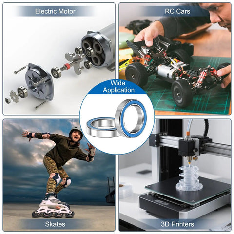 Four Pack Mr1319 2Rs Micro Ball Bearings 13X19X4mm in electric motor, RC cars, skates and 3D printers.
