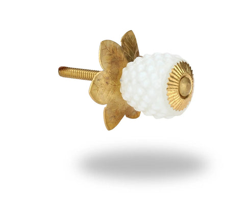 Top Shelf Set Of Six Crisp White Glass Cabinet Knobs For Kitchen Drawers And Dresser Hardware Featuring A Handcrafted Smooth Finish That Looks Pretty Dang Slick On Cupboards, close-up view.