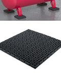 Badass Heavy Duty Rubber Anti Vibration Pads For Washers And Dryers rigged under air compressor to absorb shock and reduce noise.