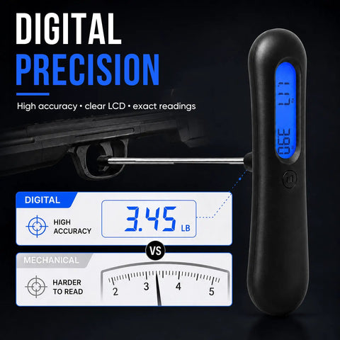 Dead On Digital Trigger Pull Scale With Hook Gauge Top Shelf Peak Mode Tension Force Meter showing 3.45 lb reading and a digital display.
